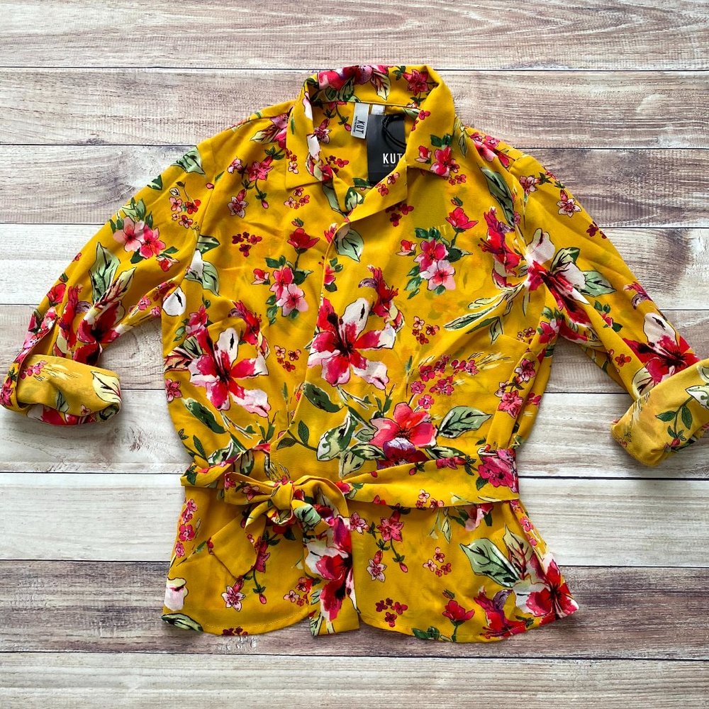 Women's Kut from the Kloth Floral Faux Wrap Blouse | Size XS | New with tags